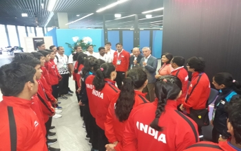 Ambassador Mr.Rahul Chhabra & Madame Kavita Chhabra along with the Indian boxing team from the Boxing Federation of India (BFI) which participated in the AIBA Youth women's and men's world championship 2018,Budapest ,Hungary